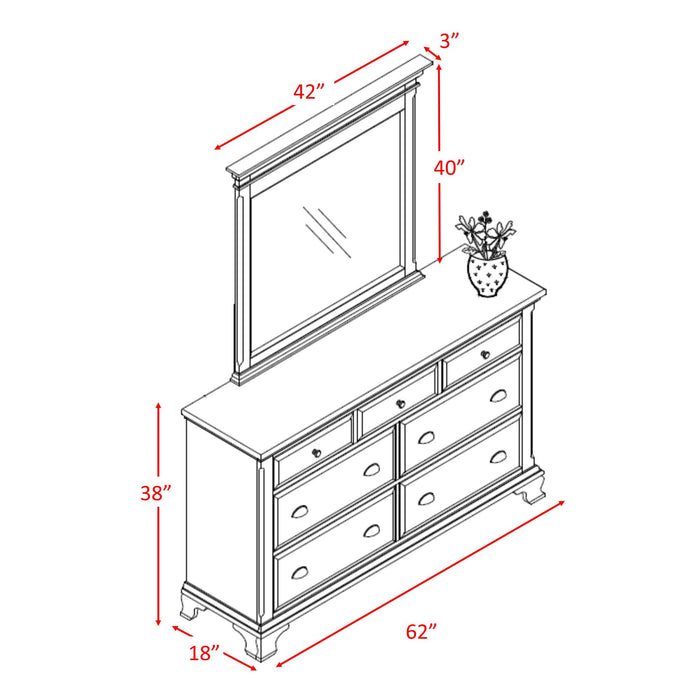 Canton Cherry Dresser & Mirror Set - Faith Furniture (Manhattan, KS)