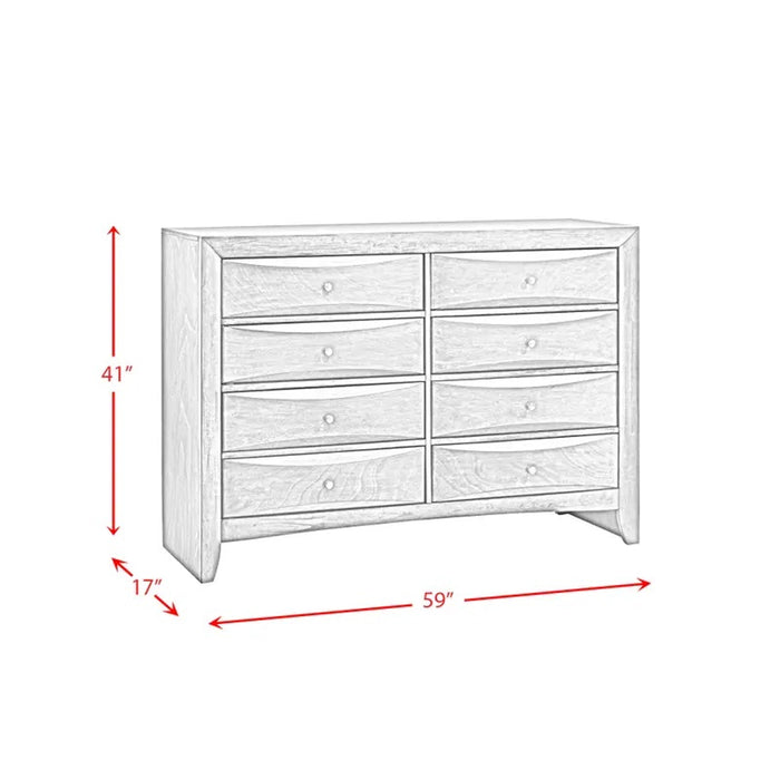 Elements International Emily 8 Drawer Dresser in Black EM800DR - Faith Furniture (Manhattan, KS)