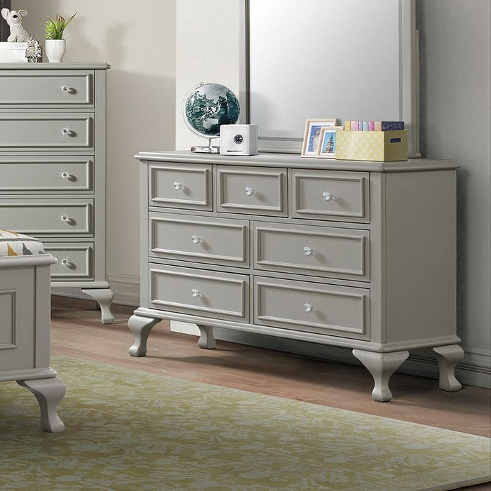 Elements International Jesse Youth Dresser in Grey - Faith Furniture (Manhattan, KS)