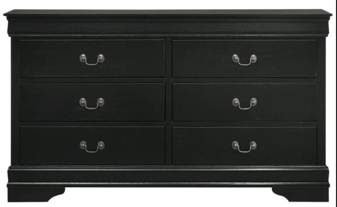 Elements International Louis Philippe Dresser in Black - Faith Furniture (Manhattan, KS)