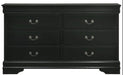 Elements International Louis Philippe Dresser in Black - Faith Furniture (Manhattan, KS)