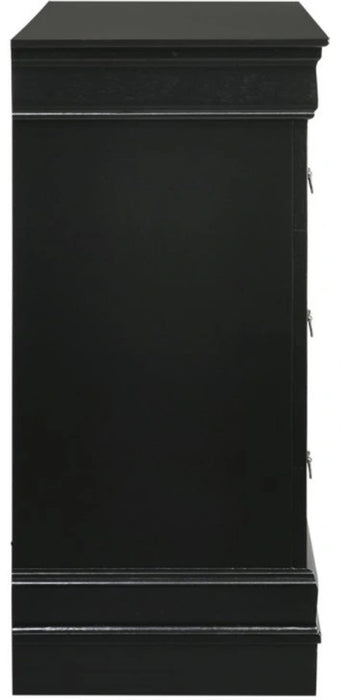Elements International Louis Philippe Dresser in Black - Faith Furniture (Manhattan, KS)