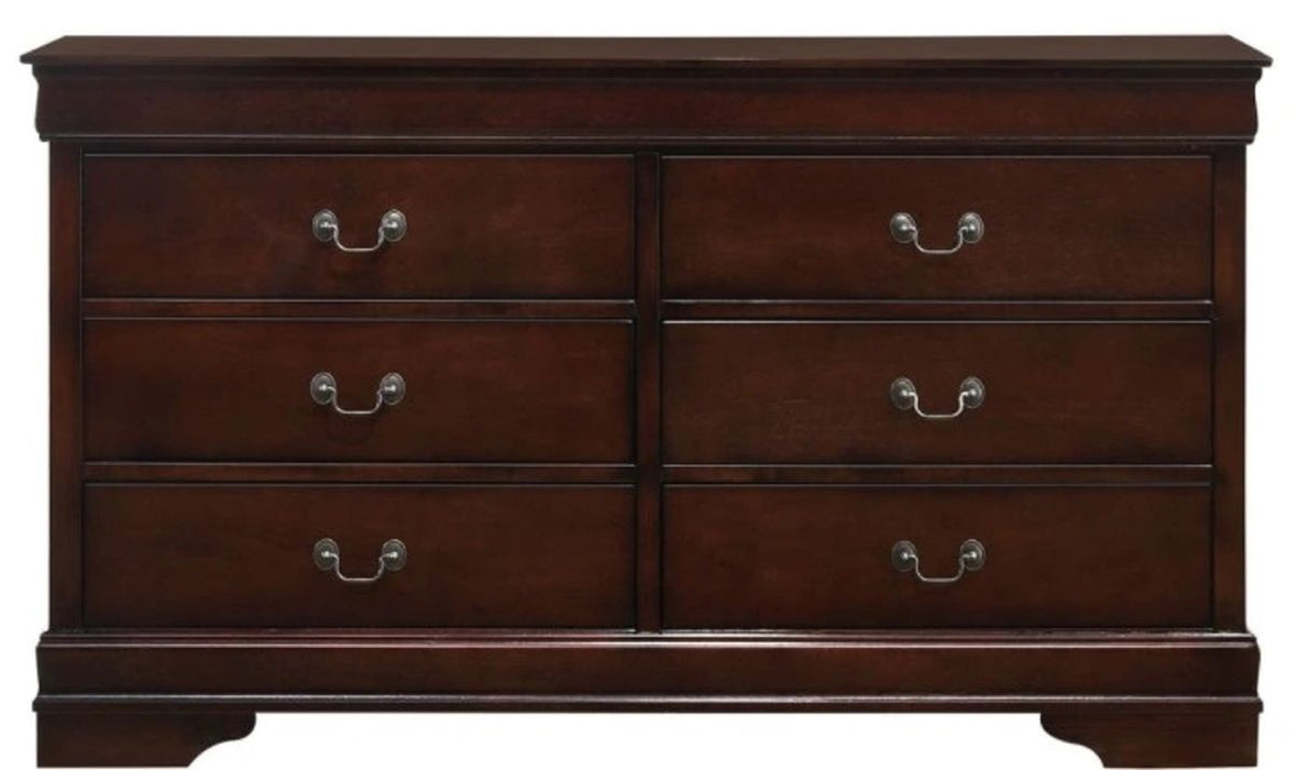 Elements International Louis Philippe Dresser in Cherry - Faith Furniture (Manhattan, KS)
