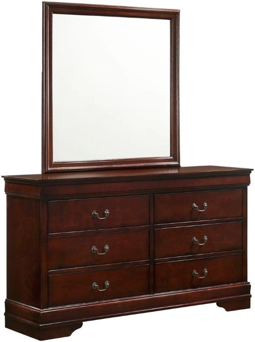Elements International Louis Philippe Dresser in Cherry - Faith Furniture (Manhattan, KS)