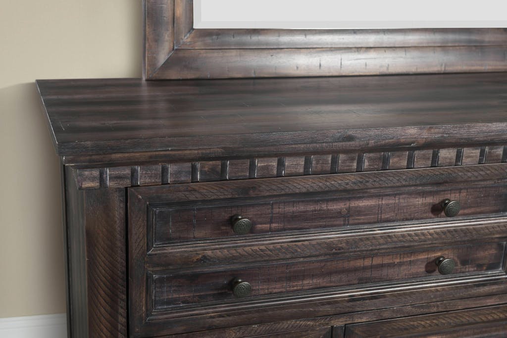 Elements International Morrison Dresser in Smokey Gray Oak Lacquer - Faith Furniture (Manhattan, KS)