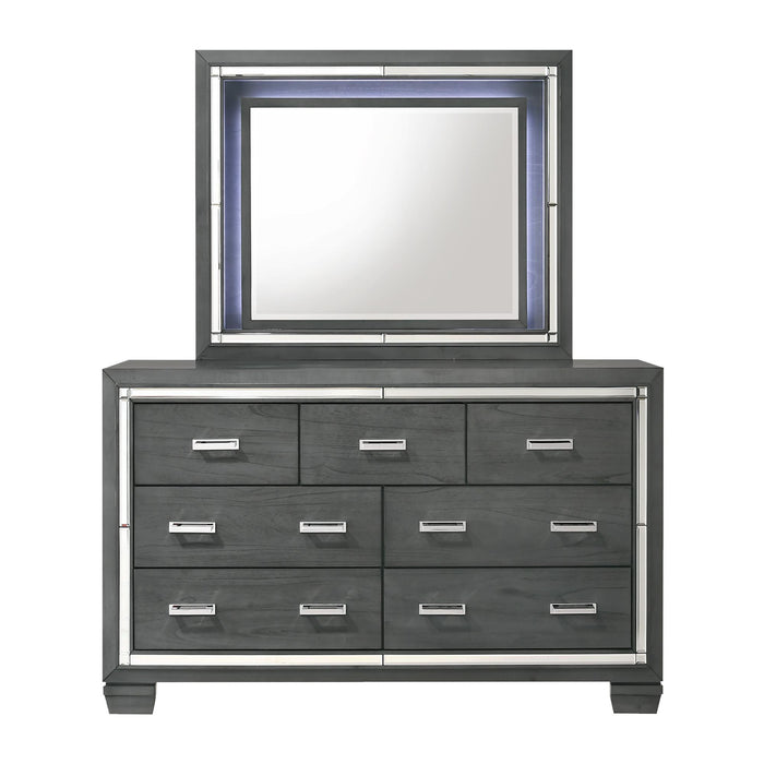 Titanium 7-Drawer Dresser w/ Mirror Set - Faith Furniture (Manhattan, KS)