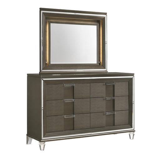 Twenty Nine 6-Drawer Dresser w/ Mood Lighting Mirror - Faith Furniture (Manhattan, KS)