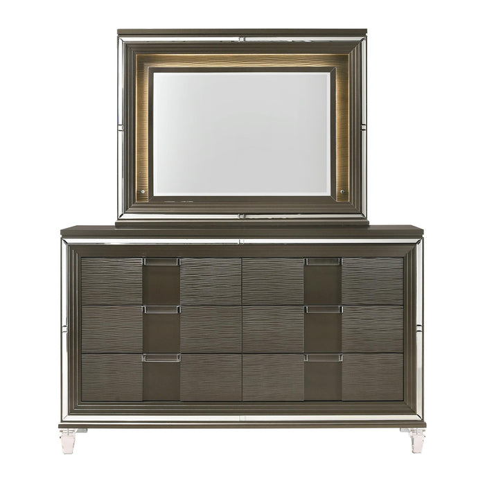 Twenty Nine 6-Drawer Dresser w/ Mood Lighting Mirror - Faith Furniture (Manhattan, KS)