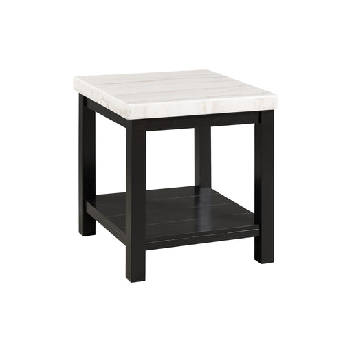 Marcello White Marble Square End Table - Faith Furniture (Manhattan, KS)