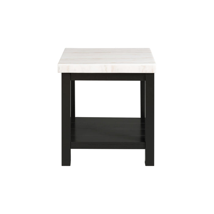 Marcello White Marble Square End Table - Faith Furniture (Manhattan, KS)