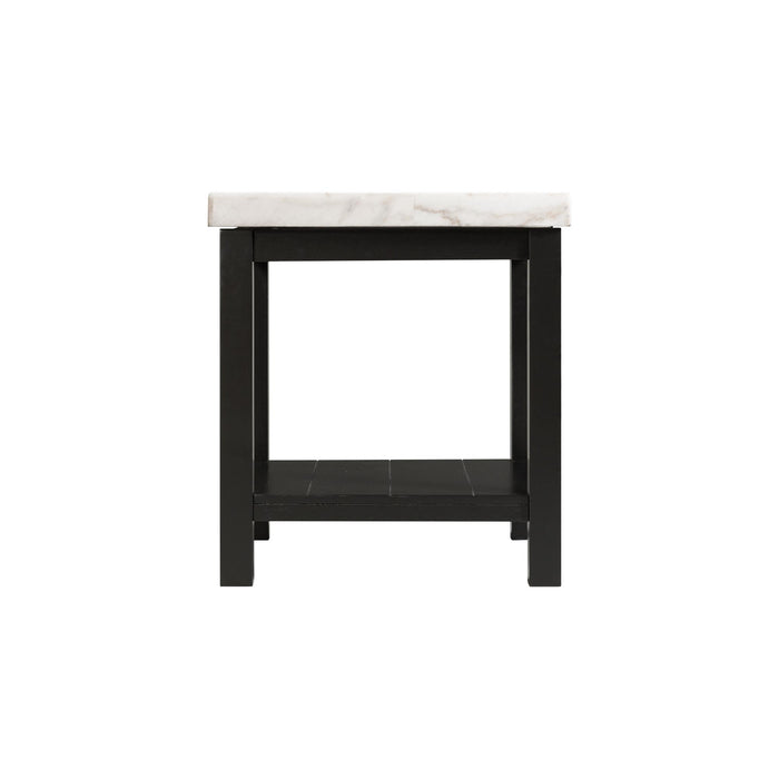 Marcello White Marble Square End Table - Faith Furniture (Manhattan, KS)