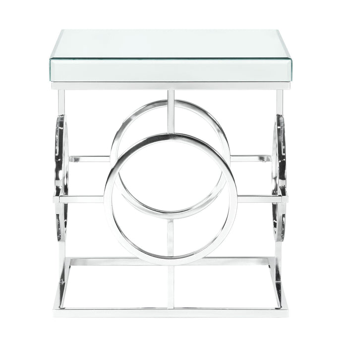 Pearl Square Mirrored End Table - Faith Furniture (Manhattan, KS)