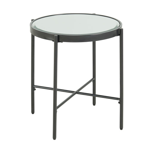 Vienna Round End Table with Glass Top - Faith Furniture (Manhattan, KS)