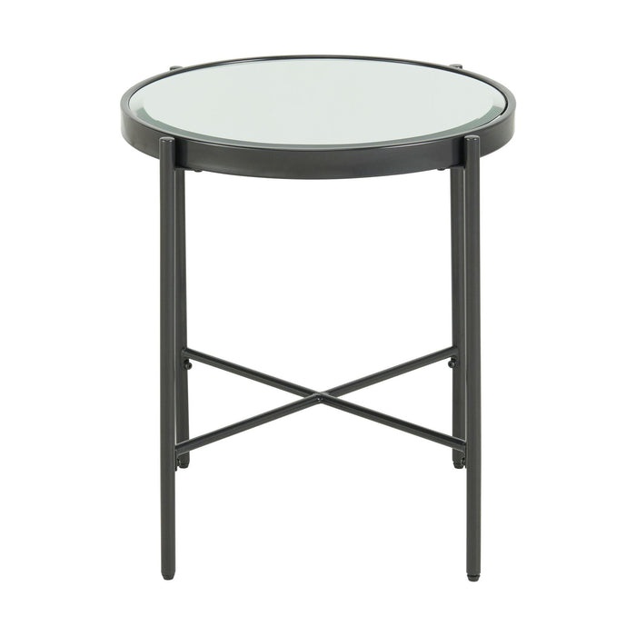 Vienna Round End Table with Glass Top - Faith Furniture (Manhattan, KS)