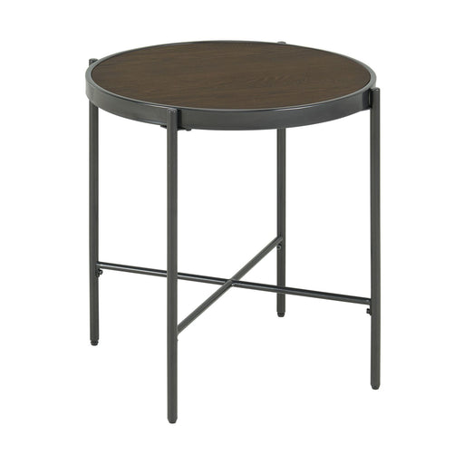 Vienna Round End Table with Wooden Top - Faith Furniture (Manhattan, KS)