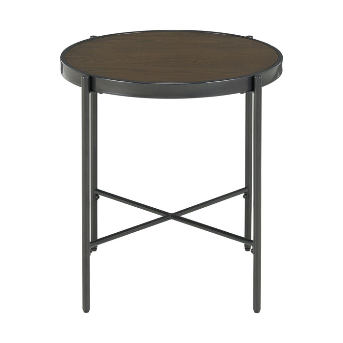Vienna Round End Table with Wooden Top - Faith Furniture (Manhattan, KS)