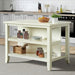 Elements International Stone Kitchen Island in White - Faith Furniture (Manhattan, KS)