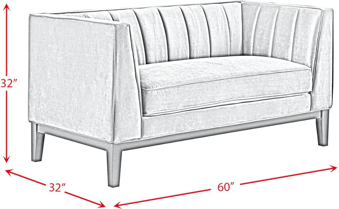 Elements International Calais Loveseat in Light Grey - Faith Furniture (Manhattan, KS)