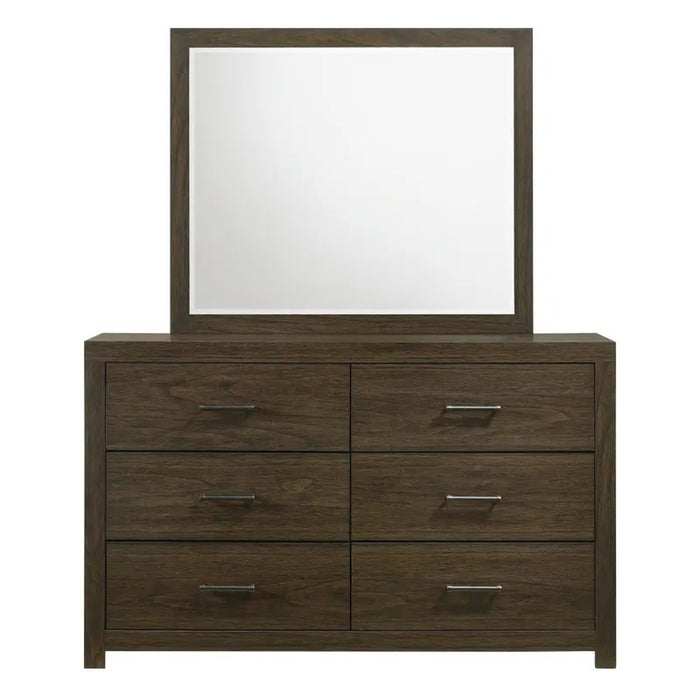 Elements International Hendricks Youth Mirror in Brown Grey - Faith Furniture (Manhattan, KS)