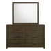 Elements International Hendricks Youth Mirror in Brown Grey - Faith Furniture (Manhattan, KS)