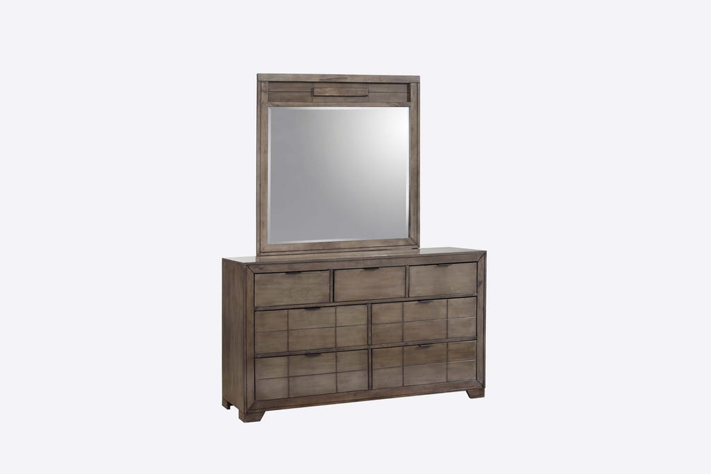 Elements International Logic Mirror in Rustic Grey - Faith Furniture (Manhattan, KS)