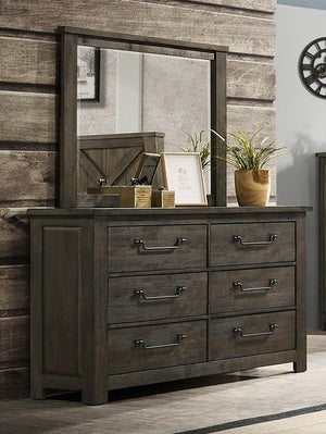 Elements International Maverick Mirror in Dark Brown - Faith Furniture (Manhattan, KS)