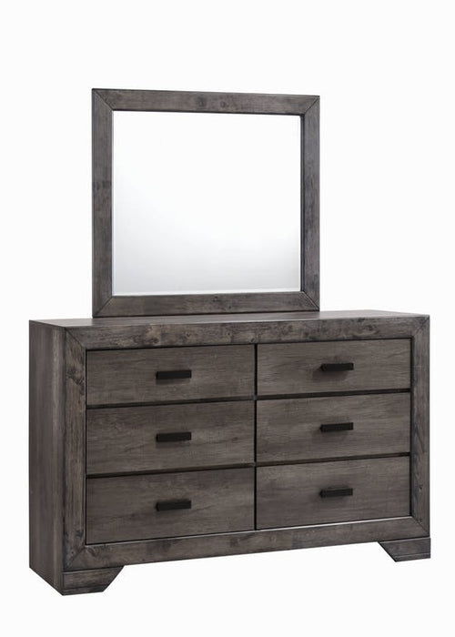 Elements International Nathan Mirror in Gray Oak Lacquer - Faith Furniture (Manhattan, KS)