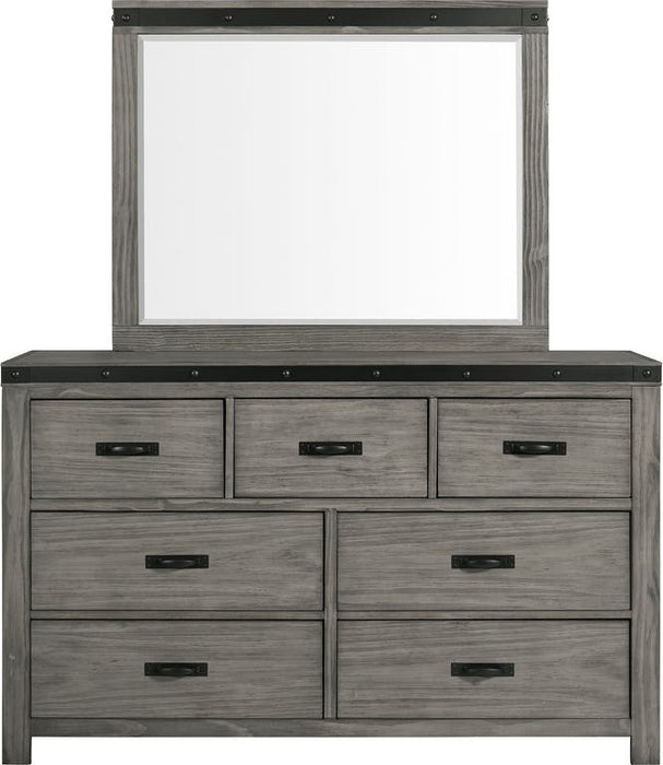 Elements International Wade Mirror in Gray - Faith Furniture (Manhattan, KS)