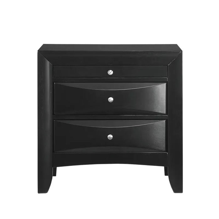 Elements International Emily 3 Drawer Nightstand in Black - Faith Furniture (Manhattan, KS)