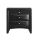 Elements International Emily 3 Drawer Nightstand in Black - Faith Furniture (Manhattan, KS)