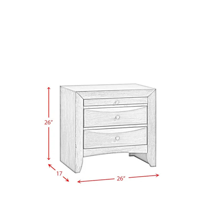 Elements International Emily 3 Drawer Nightstand in Black - Faith Furniture (Manhattan, KS)