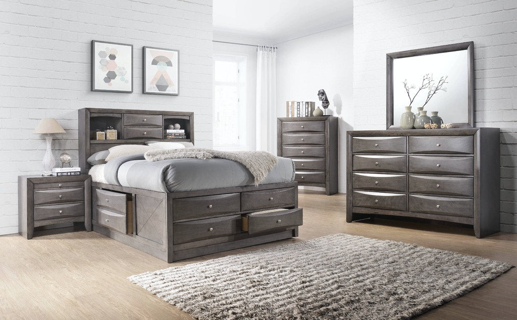 Elements International Emily Grey 3 Drawer Nightstand in Gray - Faith Furniture (Manhattan, KS)