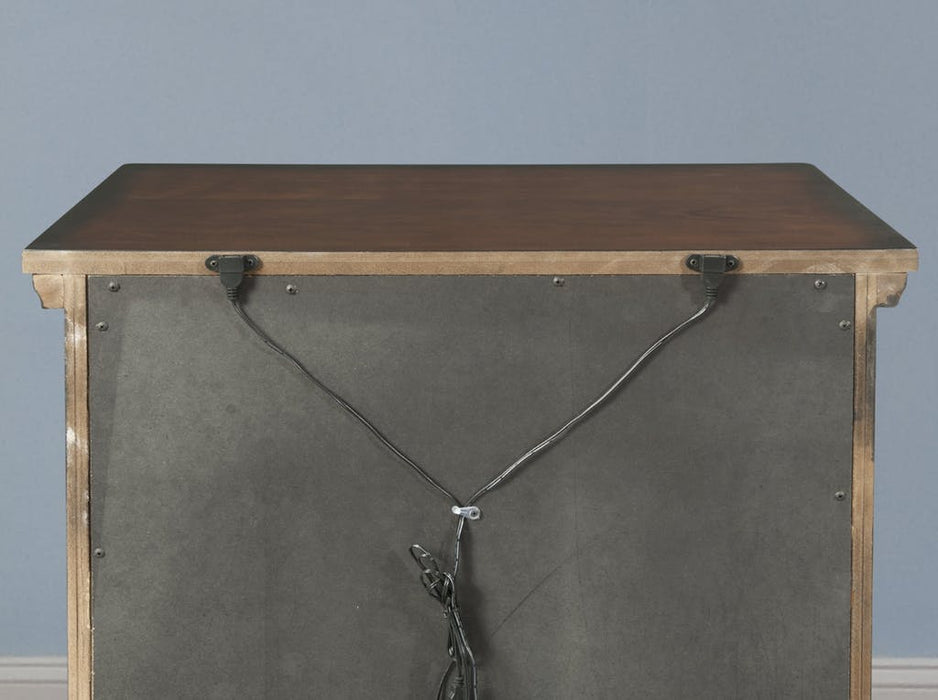 Elements International Kingston 3 Drawers Nightstand w/ Power in Walnut - Faith Furniture (Manhattan, KS)