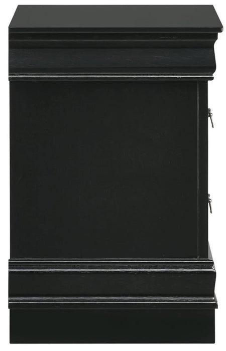 Elements International Louis Philippe Nightstand in Black - Faith Furniture (Manhattan, KS)