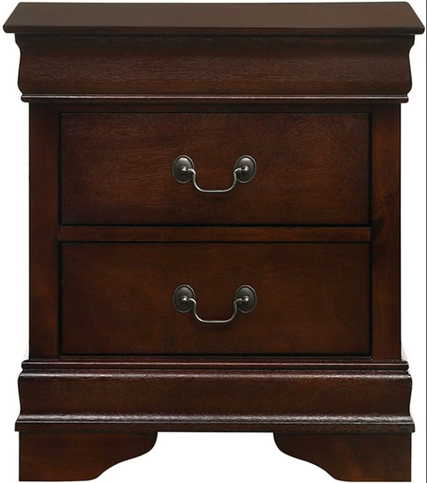 Elements International Louis Philippe Nightstand in Cherry - Faith Furniture (Manhattan, KS)