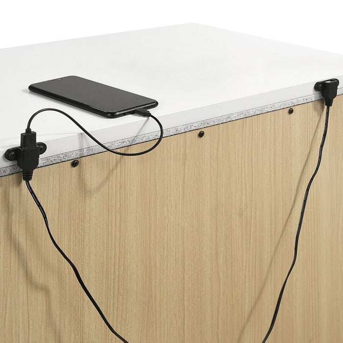 Elements International Moondance Nightstand in White - Faith Furniture (Manhattan, KS)