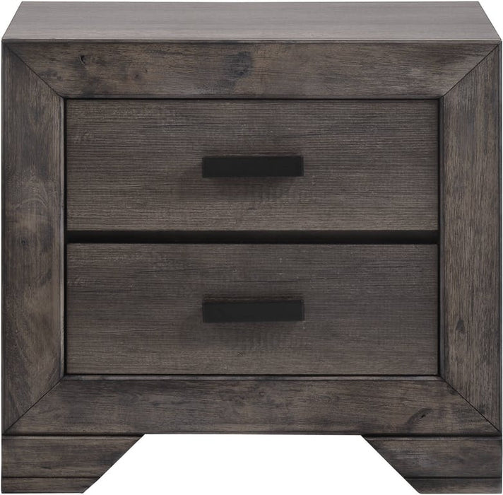 Elements International Nathan Night Stand in Gray Oak Lacquer - Faith Furniture (Manhattan, KS)