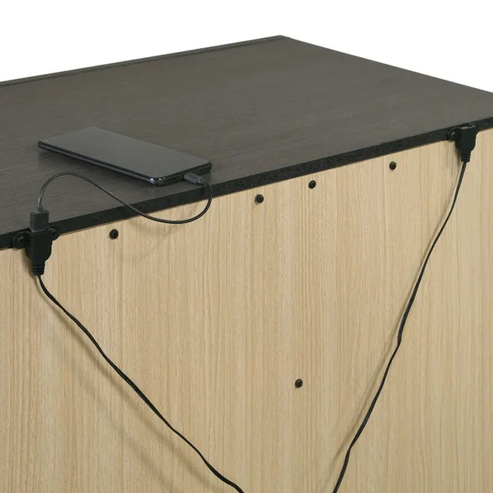 Elements International Sasha Nightstand in Charcoal - Faith Furniture (Manhattan, KS)