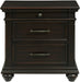 Elements International Slater 3 Drawer Nightstand with USB Port in Black image