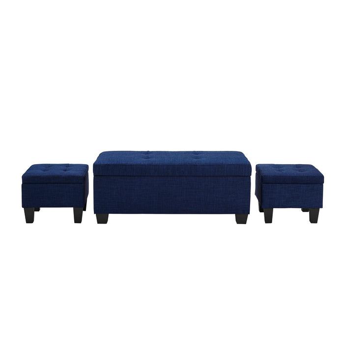 Ethan 3PK Storage Ottoman in Blue - Faith Furniture (Manhattan, KS)