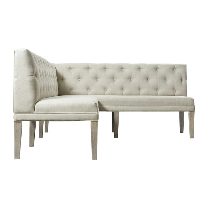 Elements International Collins Sectional Sofa Dining Set in Light Gray - Faith Furniture (Manhattan, KS)