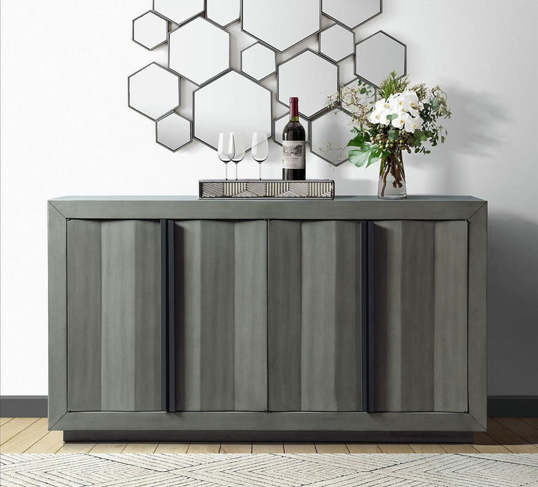 Elements International Zig Server in Grey - Faith Furniture (Manhattan, KS)