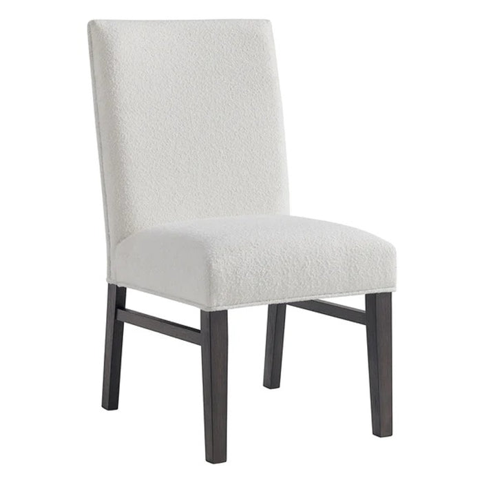 Elements International Breckenridge Dining Side Chair With Boucle Snow (Set of 2) in Black - Faith Furniture (Manhattan, KS)
