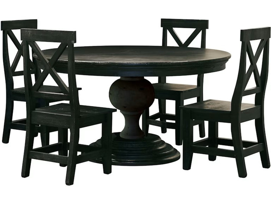 Elements International Britton Wooden Side Chair (Set of 2) in Charcoal - Faith Furniture (Manhattan, KS)