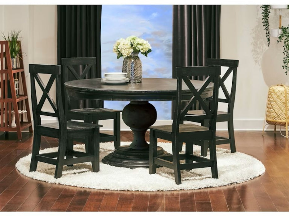 Elements International Britton Wooden Side Chair (Set of 2) in Charcoal - Faith Furniture (Manhattan, KS)