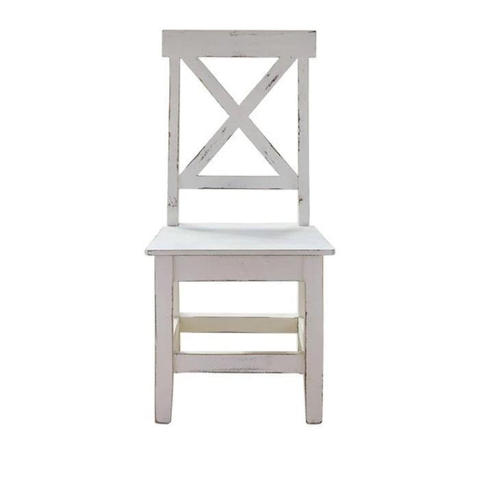 Elements International Britton Wooden Side Chair (Set of 2) in White - Faith Furniture (Manhattan, KS)