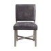 Elements International Collins Side Chair Stretcher with Brown PU (Set of 2) in Weathered Gray - Faith Furniture (Manhattan, KS)