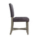 Elements International Collins Side Chair Stretcher with Brown PU (Set of 2) in Weathered Gray - Faith Furniture (Manhattan, KS)