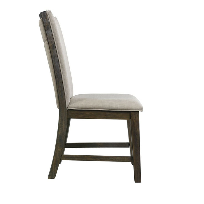 Elements International Grady Upholstered Side Chair (Set of 2) in Brown - Faith Furniture (Manhattan, KS)