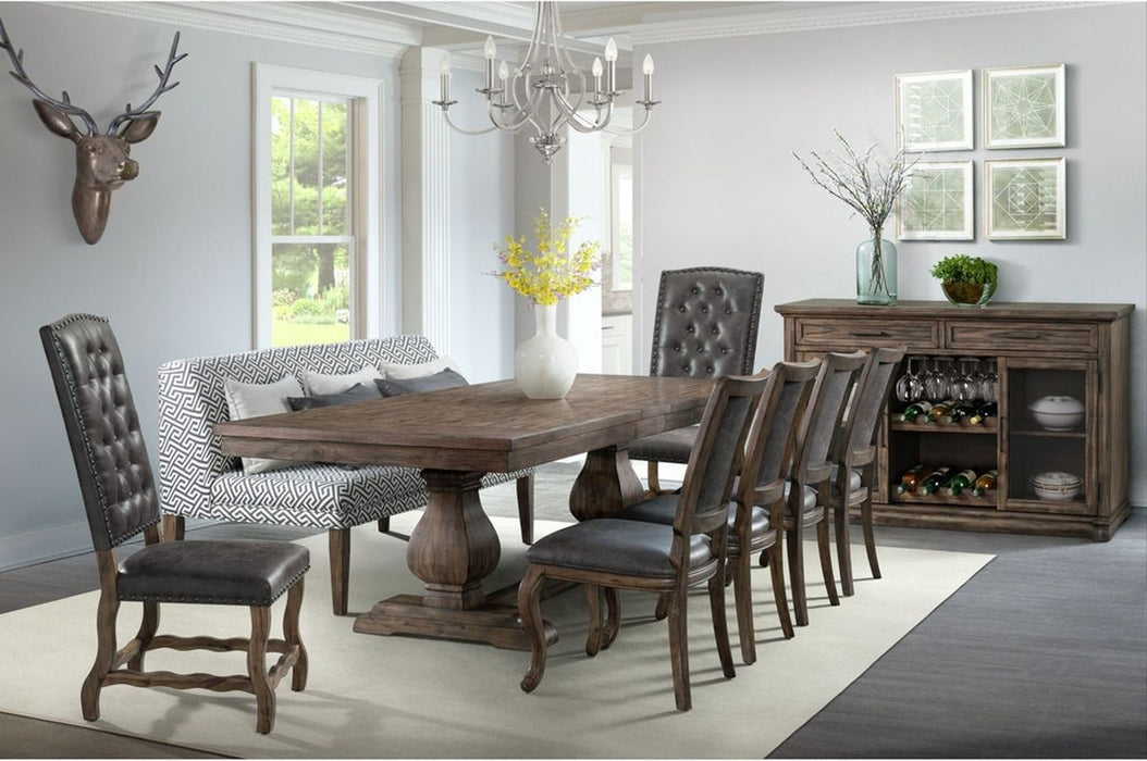 Elements International Gramercy Curved Leg Side Chair (Set of 2) in Brown - Faith Furniture (Manhattan, KS)